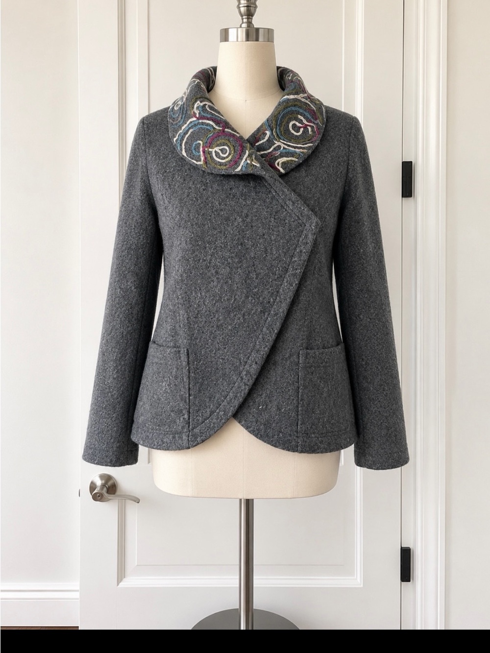 Zoe D. Petite Wool Jacket with Multicolor Accents from Amthropologie